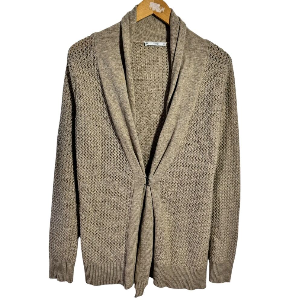 Sioni Shawl Collar Old Money Cashmere Cardigan Sweater Women Tan Grandpacore